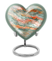 Abstract heart-shaped funeral urn for men ashes