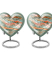 Abstract heart-shaped funeral urn for men ashes