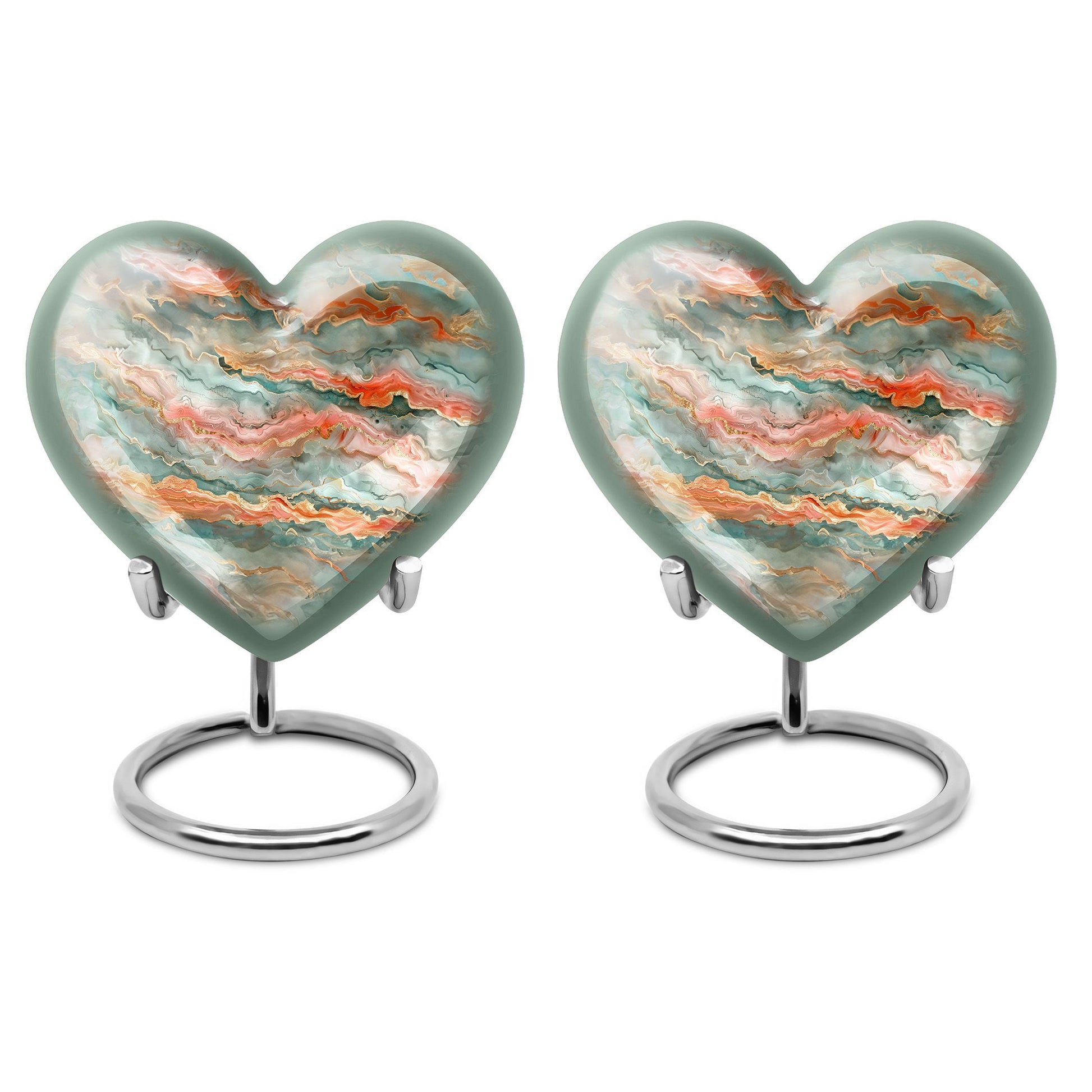 Abstract heart-shaped funeral urn for men ashes