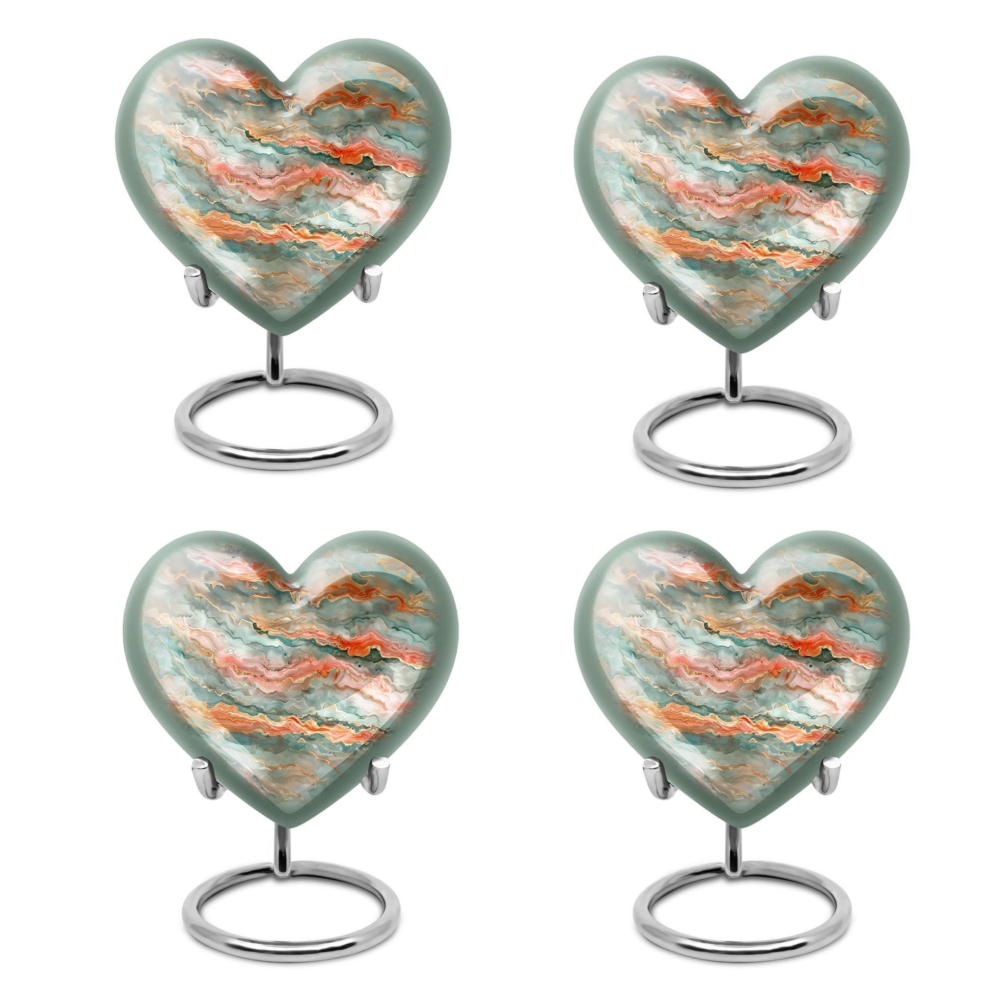Abstract heart-shaped funeral urn for men ashes