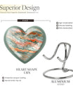 Abstract heart-shaped funeral urn for men ashes