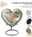 Abstract heart-shaped funeral urn for men ashes