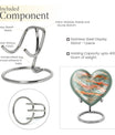 Abstract heart-shaped funeral urn for men ashes