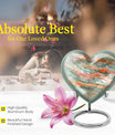 Abstract heart-shaped funeral urn for men ashes