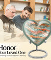 Abstract heart-shaped funeral urn for men ashes