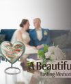 Abstract heart-shaped funeral urn for men ashes