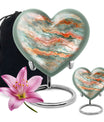 Abstract heart-shaped funeral urn for men ashes