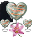Abstract heart-shaped funeral urn for men ashes