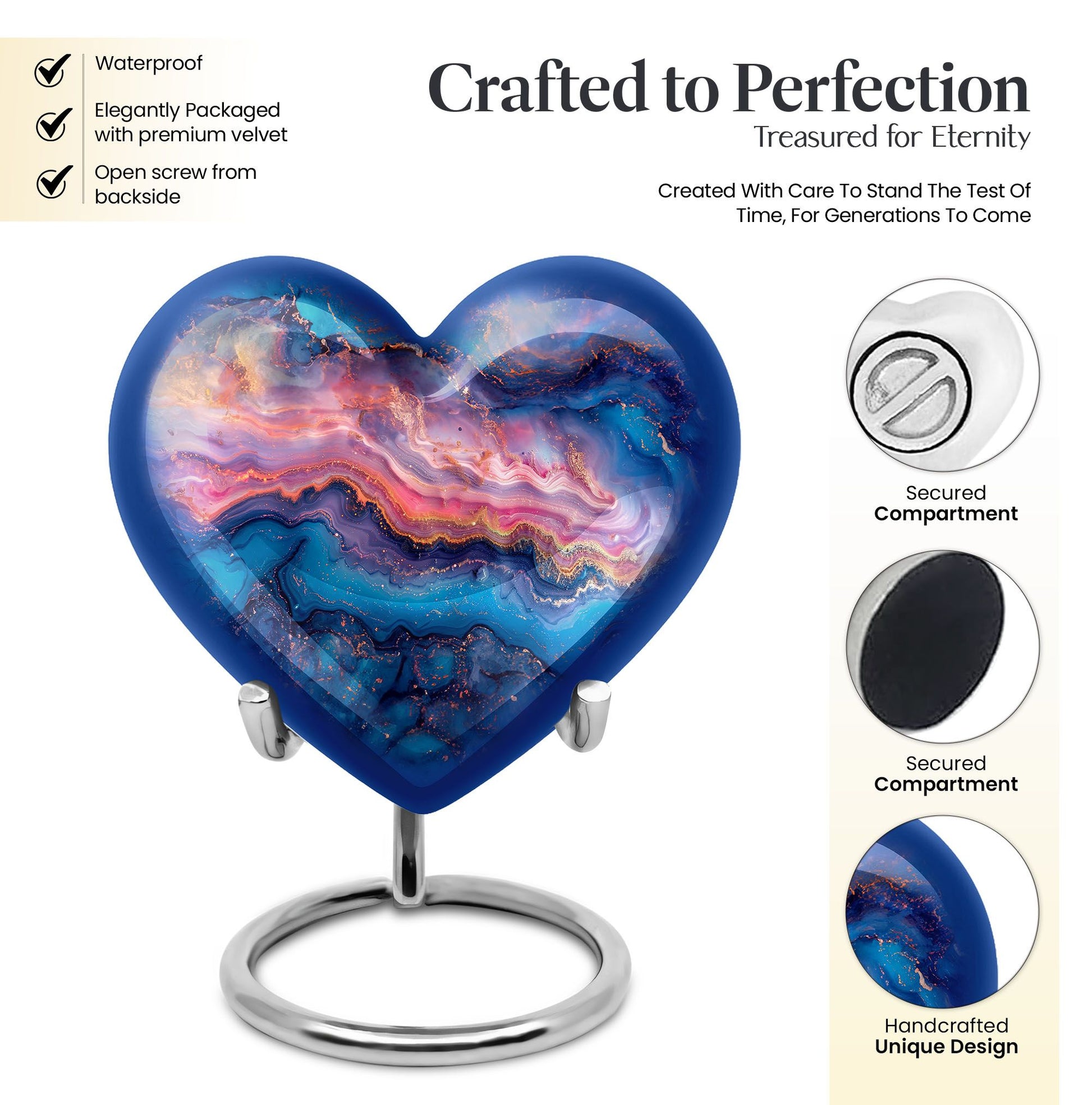 Abstract Heart Keepsake Cremation Urn