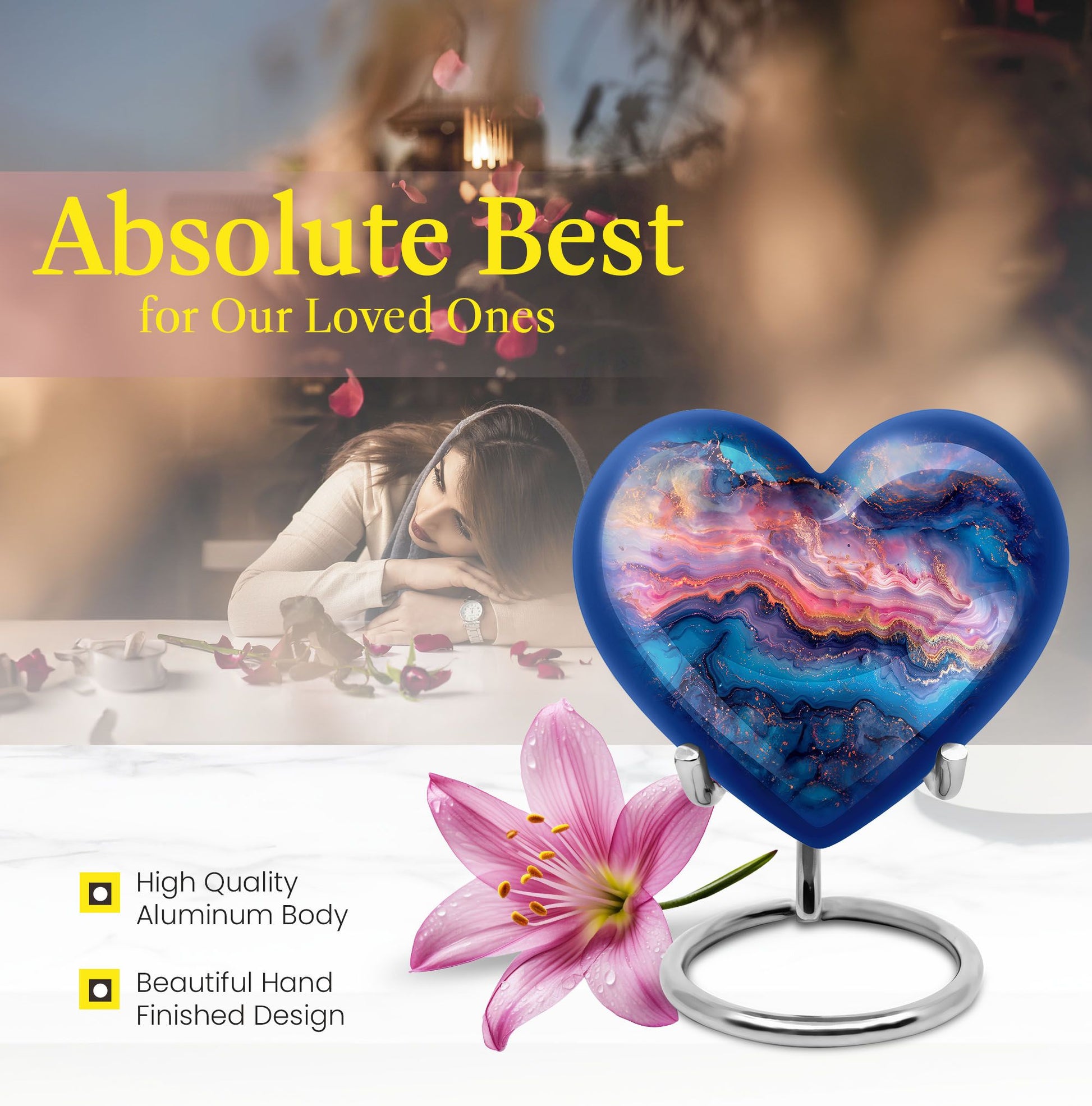 Abstract Heart Keepsake Cremation Urn