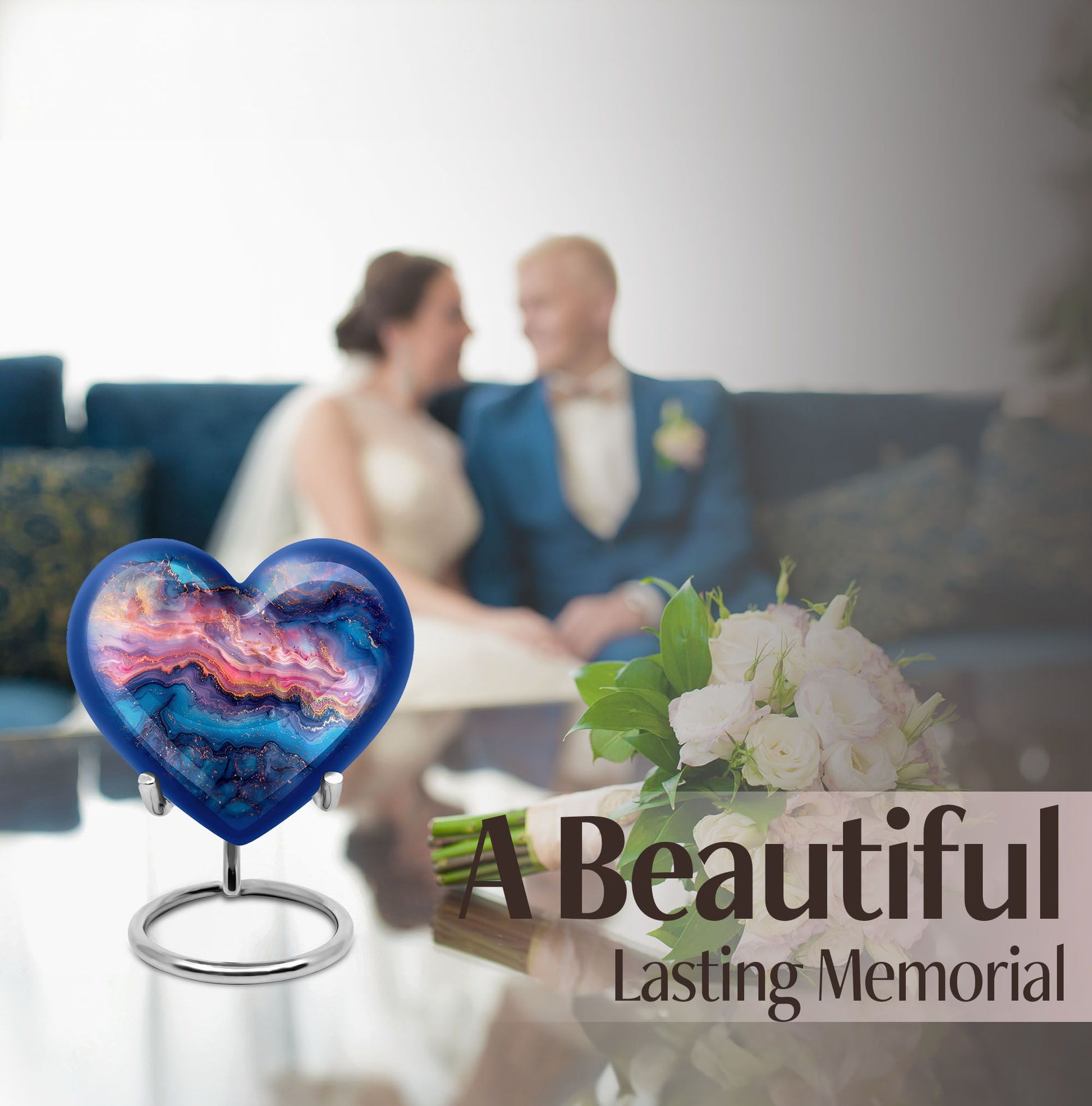 Abstract Heart Keepsake Cremation Urn