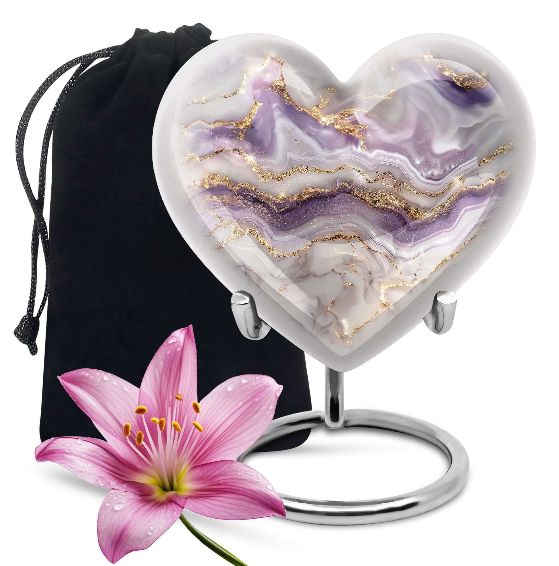 Abstract Swirl Cremation Urn – Purple Abstract Memorial Keepsakes For Ashes