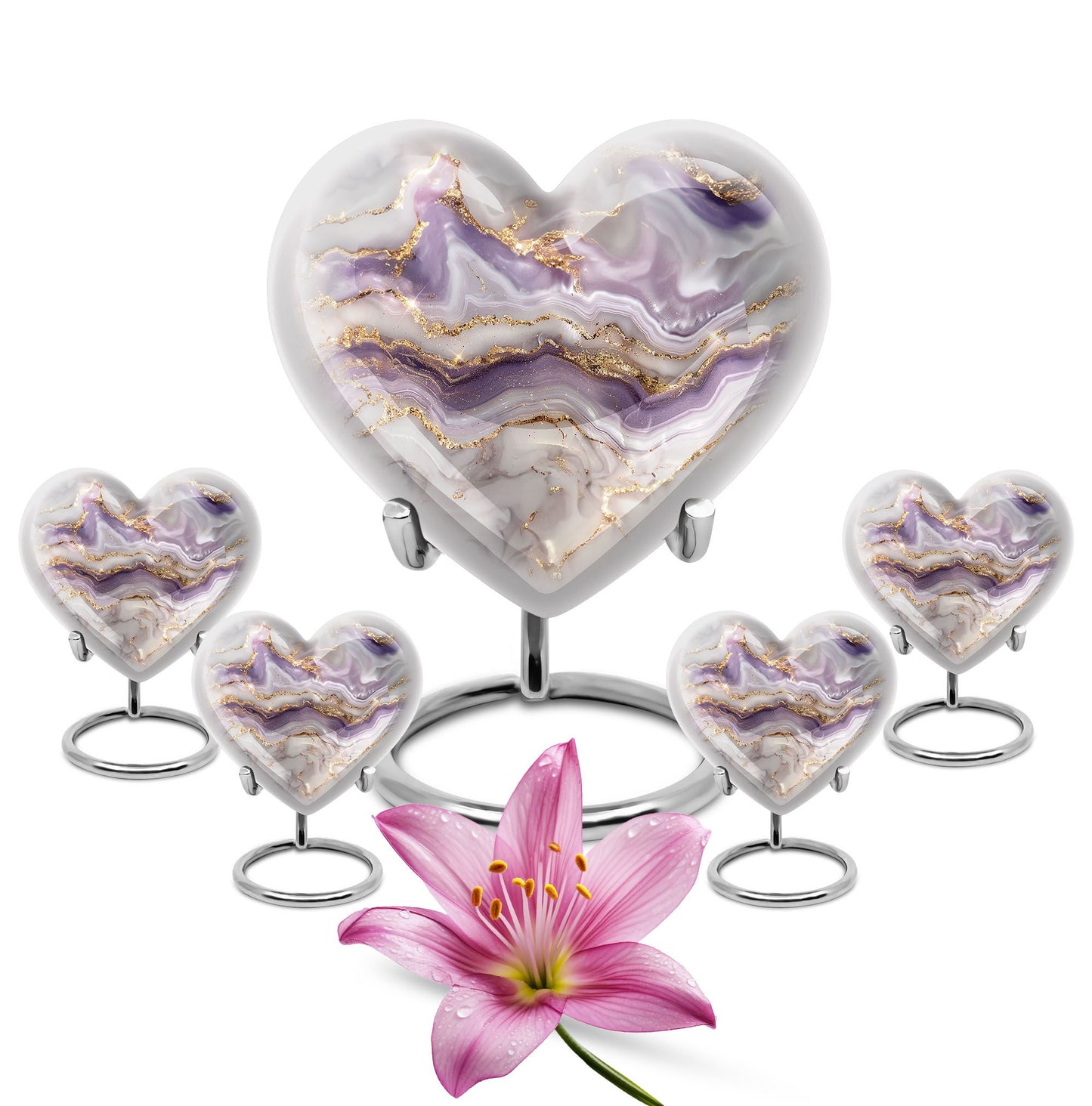 abstract heart-shaped funeral urn