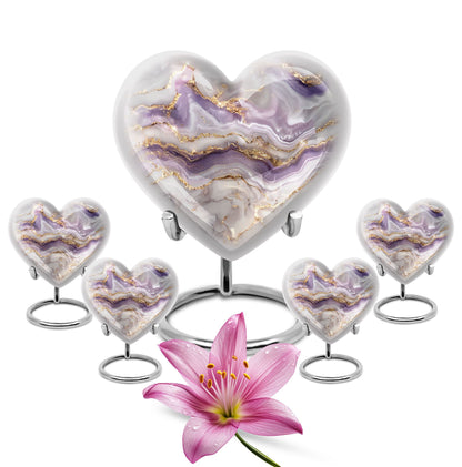 abstract heart-shaped funeral urn