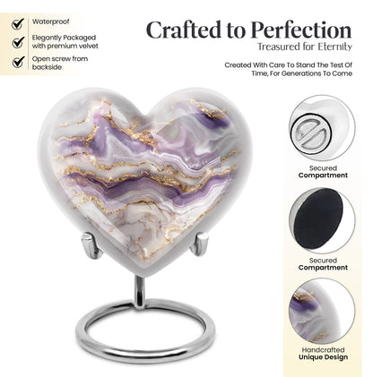 abstract heart-shaped funeral urn