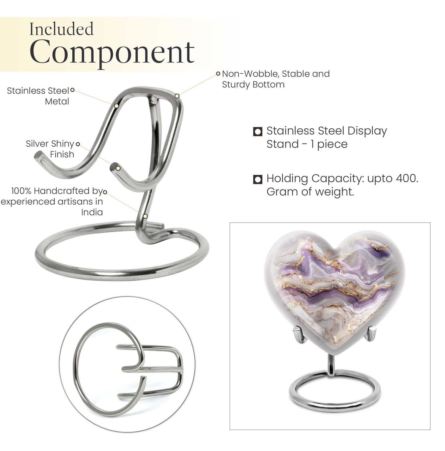 abstract heart-shaped funeral urn