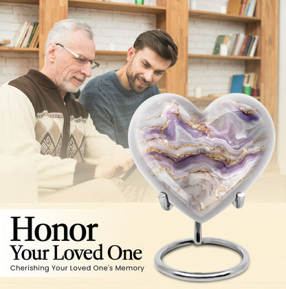 abstract heart-shaped funeral urn