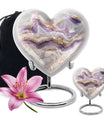 abstract heart-shaped funeral urn