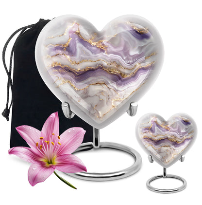 abstract heart-shaped funeral urn