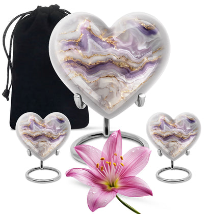 abstract heart-shaped funeral urn