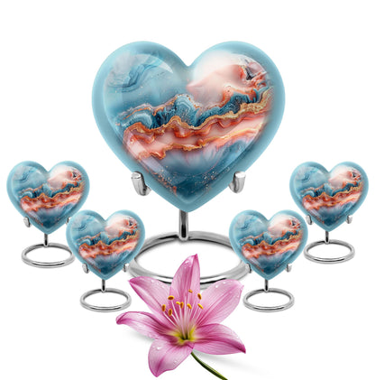 Large 10-inch Abstract Heart Urn for women ashes