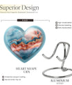 Large 10-inch Abstract Heart Urn for women ashes