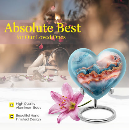 Large 10-inch Abstract Heart Urn for women ashes