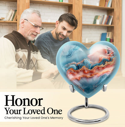 Large 10-inch Abstract Heart Urn for women ashes
