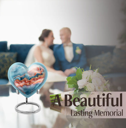 Large 10-inch Abstract Heart Urn for women ashes