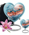 Large 10-inch Abstract Heart Urn for women ashes