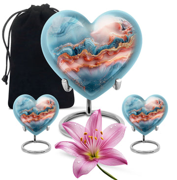 10 inch large Urn with 2 Keepsake 3 Inch Urns