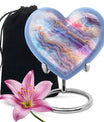 Abstract 10-inch heart-shaped memorial urn for male adults