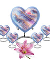 Abstract 10-inch heart-shaped memorial urn for male adults