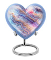 Abstract 10-inch heart-shaped memorial urn for male adults