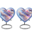 Abstract 10-inch heart-shaped memorial urn for male adults