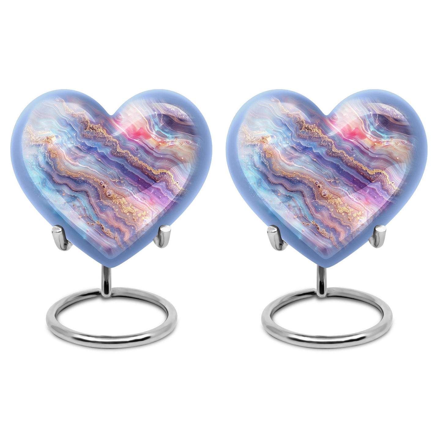 Abstract 10-inch heart-shaped memorial urn for male adults