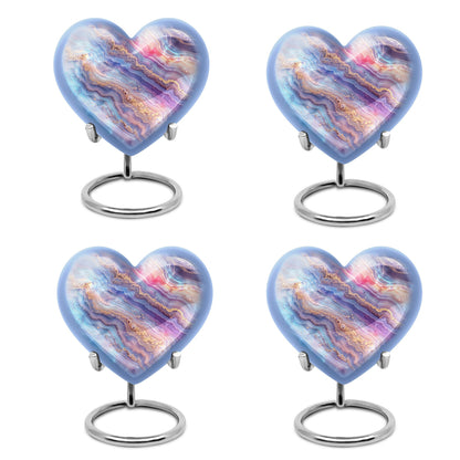 Abstract 10-inch heart-shaped memorial urn for male adults