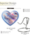 Abstract 10-inch heart-shaped memorial urn for male adults