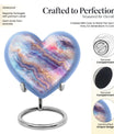 Abstract 10-inch heart-shaped memorial urn for male adults