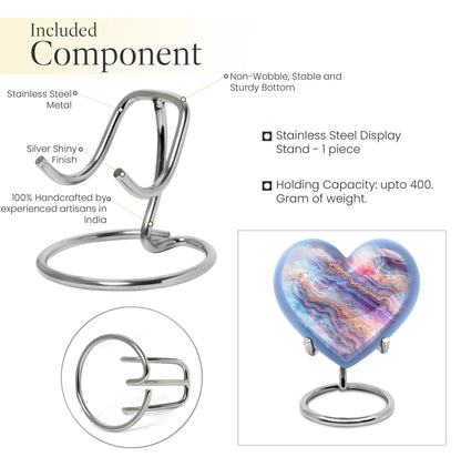Abstract 10-inch heart-shaped memorial urn for male adults