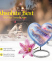 Abstract 10-inch heart-shaped memorial urn for male adults