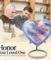 Abstract 10-inch heart-shaped memorial urn for male adults