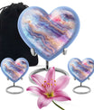 Abstract 10-inch heart-shaped memorial urn for male adults