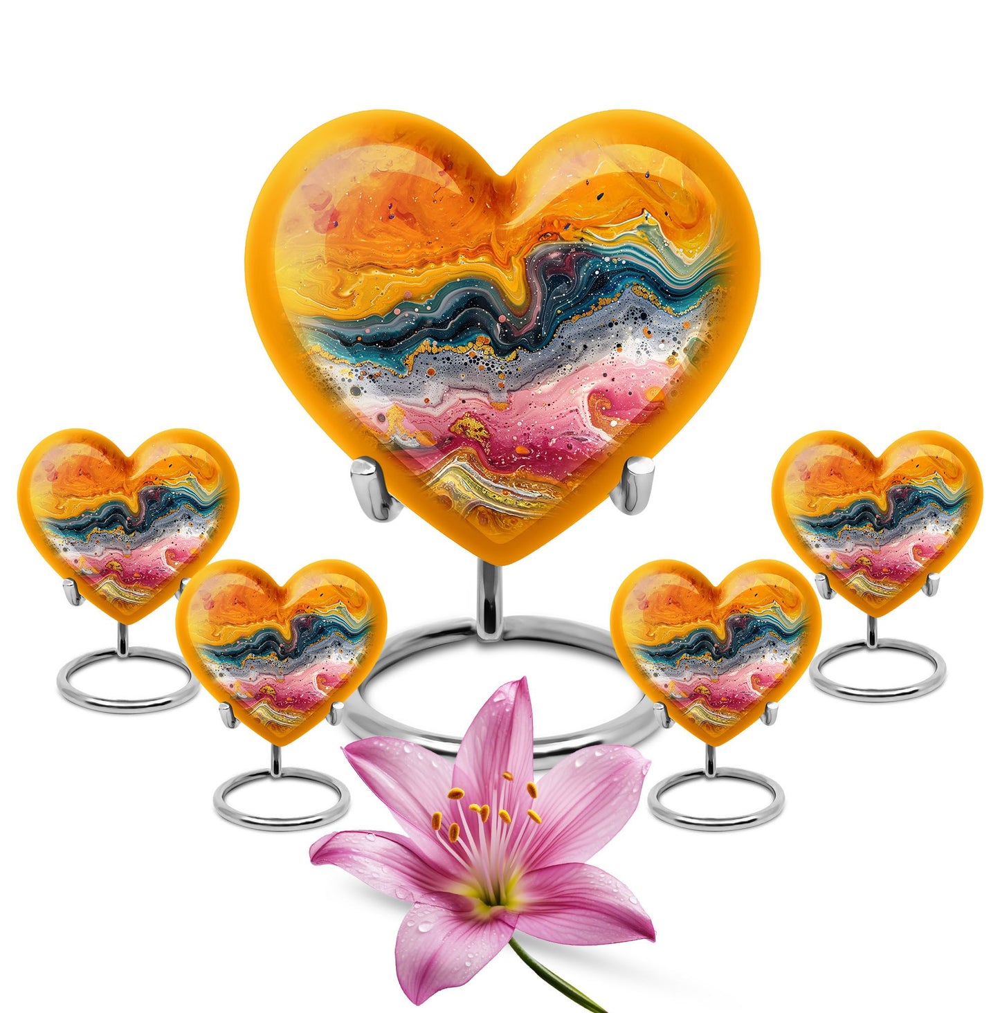 Abstract Heart-shaped Urn made of aluminium