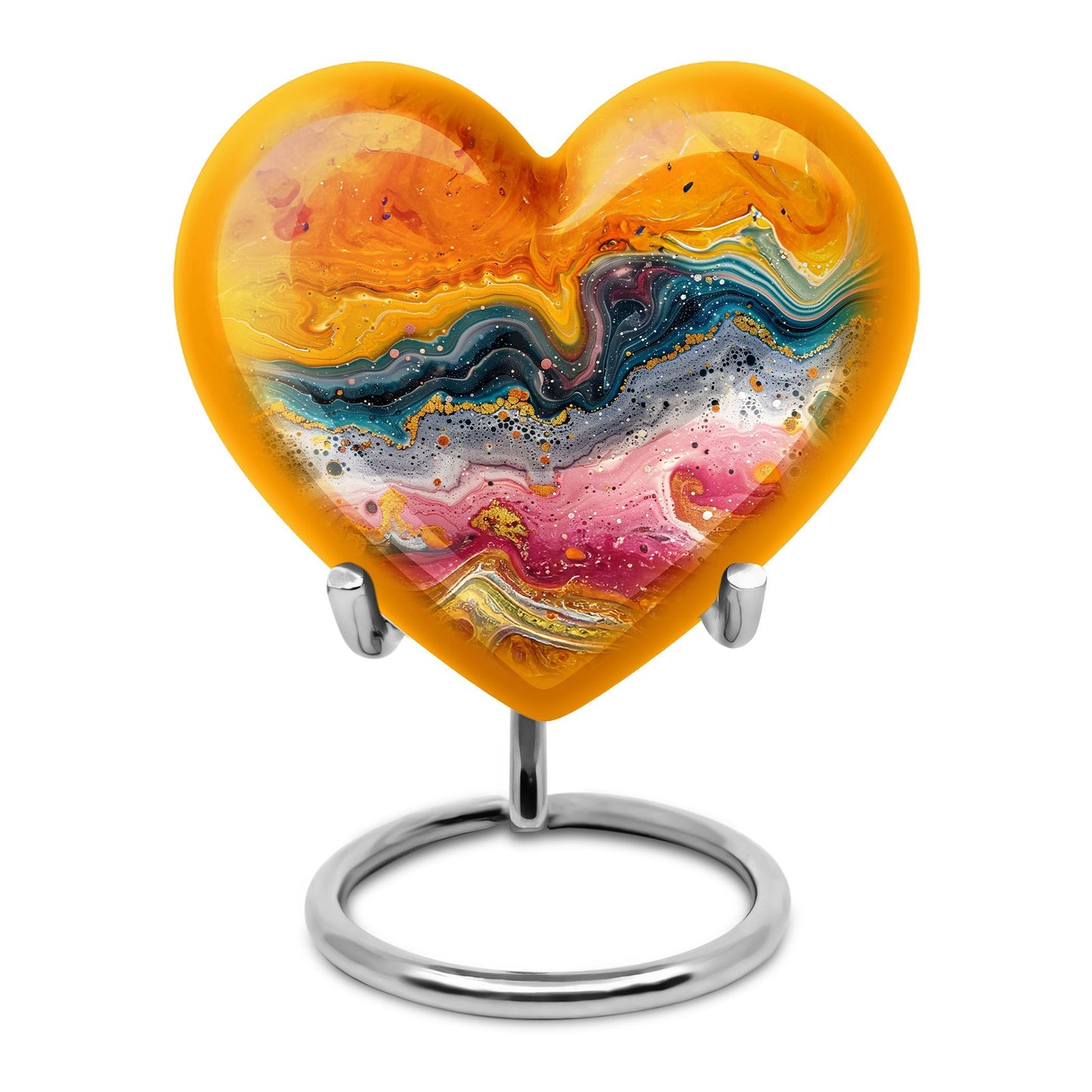 Abstract Heart-shaped Urn made of aluminium