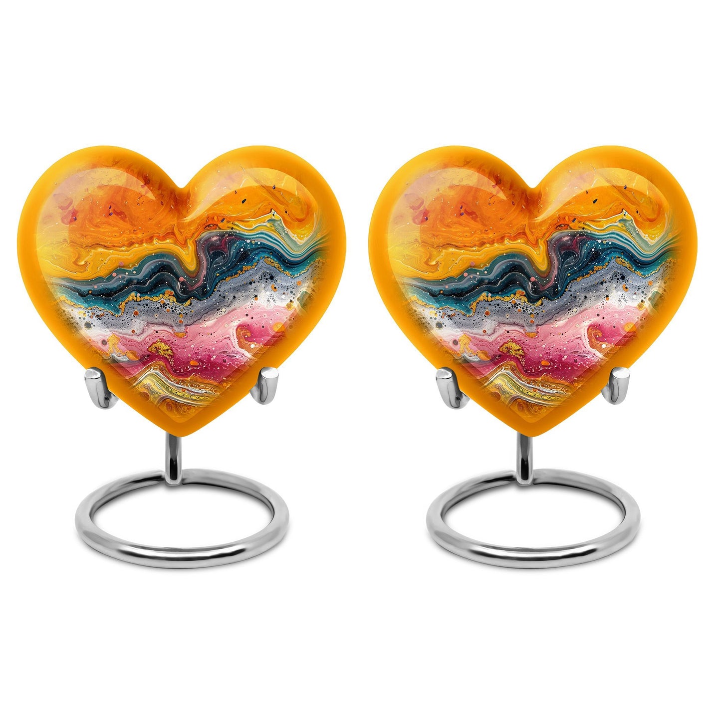 Abstract Heart-shaped Urn made of aluminium