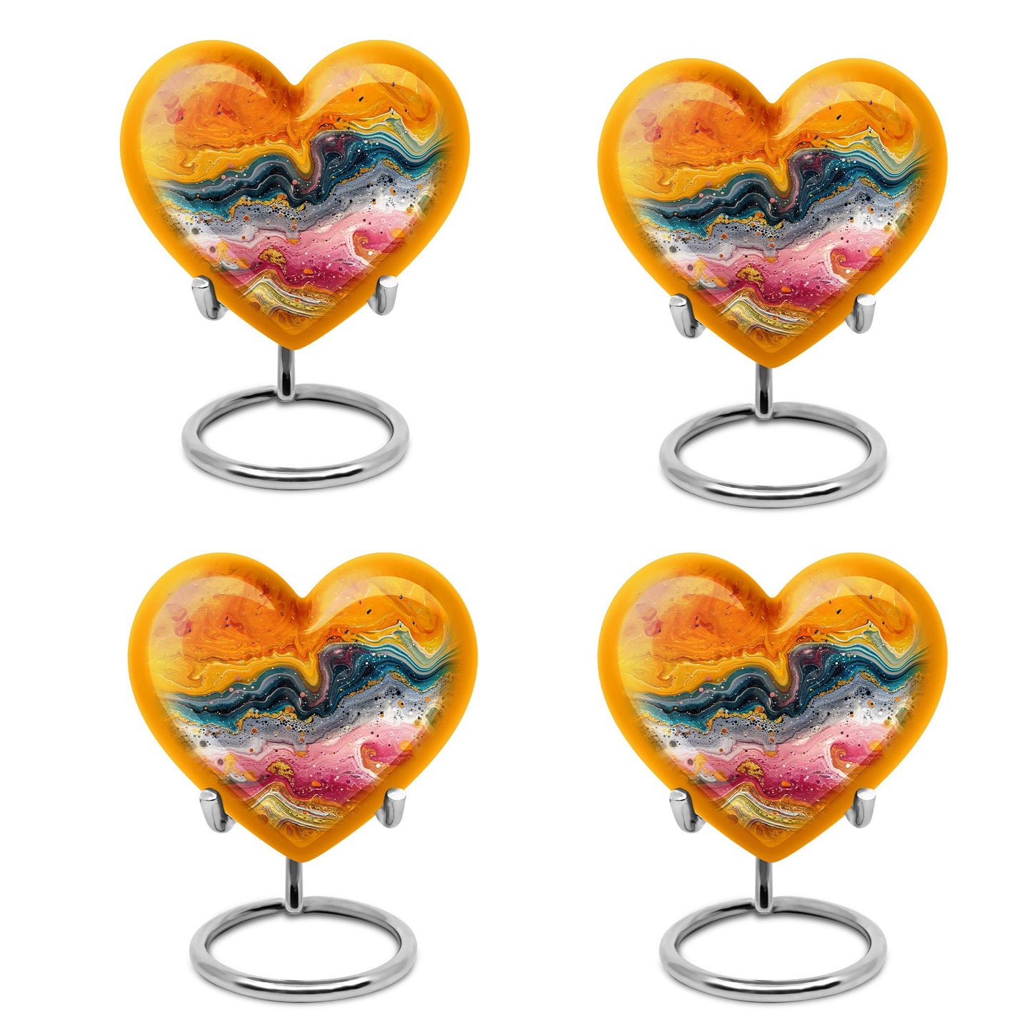 Abstract Heart-shaped Urn made of aluminium