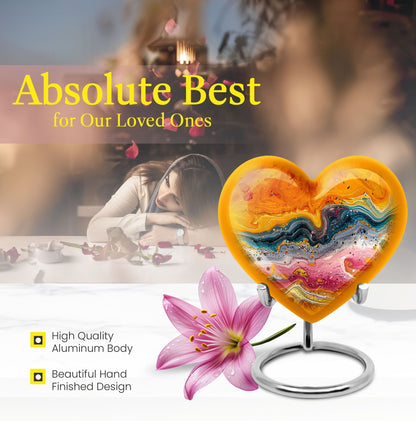 Abstract Heart-shaped Urn made of aluminium