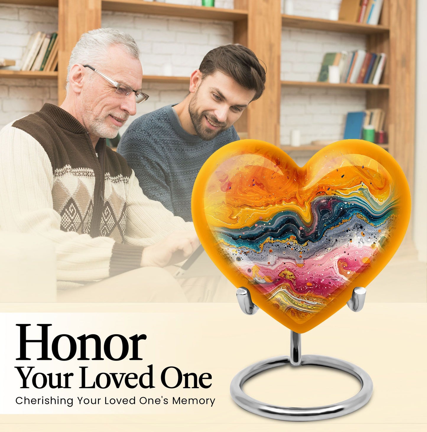 Abstract Heart-shaped Urn made of aluminium