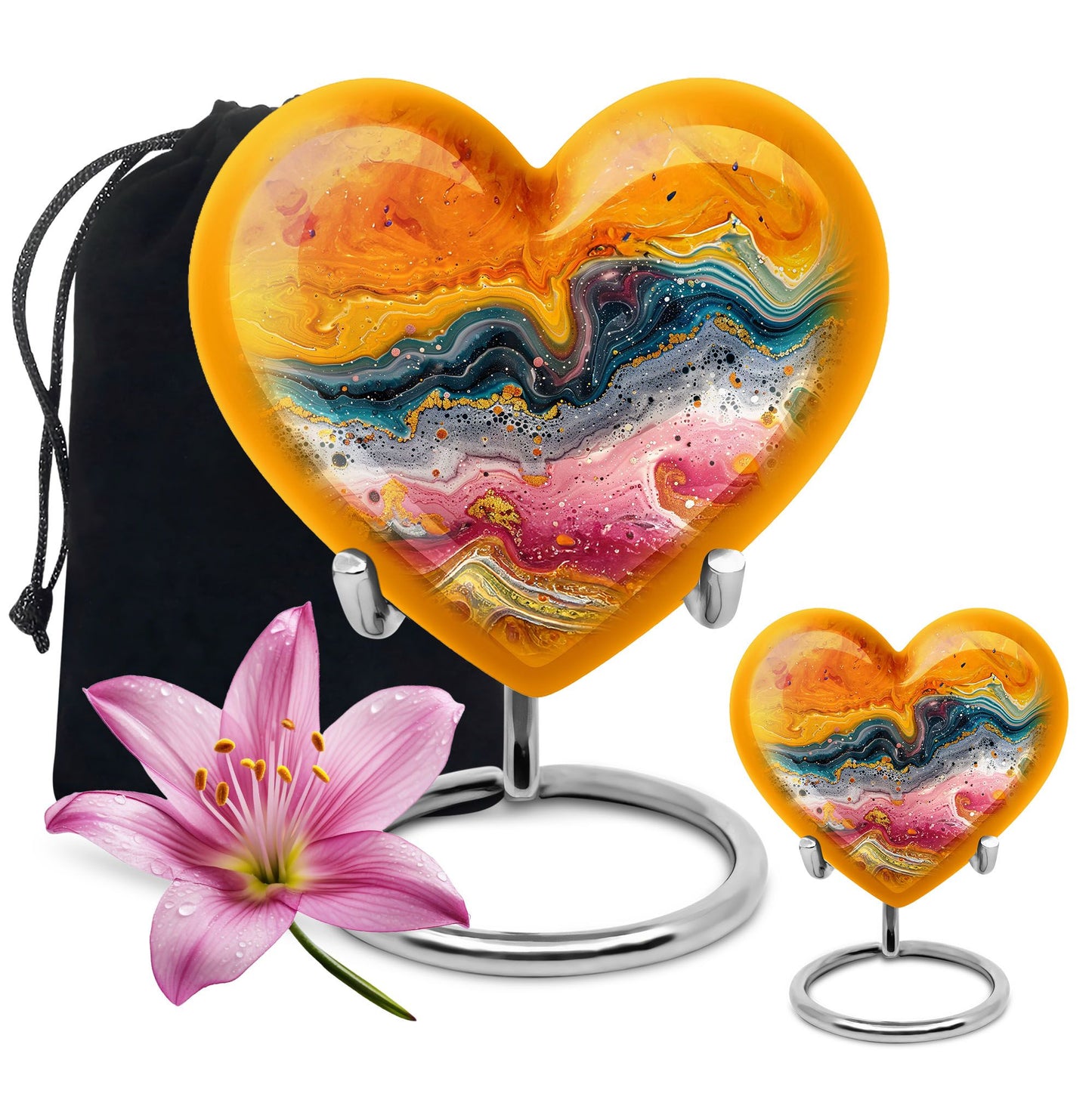 Abstract Heart-shaped Urn made of aluminium